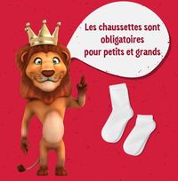 Biggy le lion lève le doigt